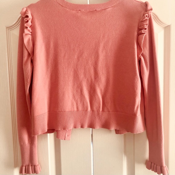 Zara | Pink Ruffle Cuff Knit Cardigan - Picture 2 of 8